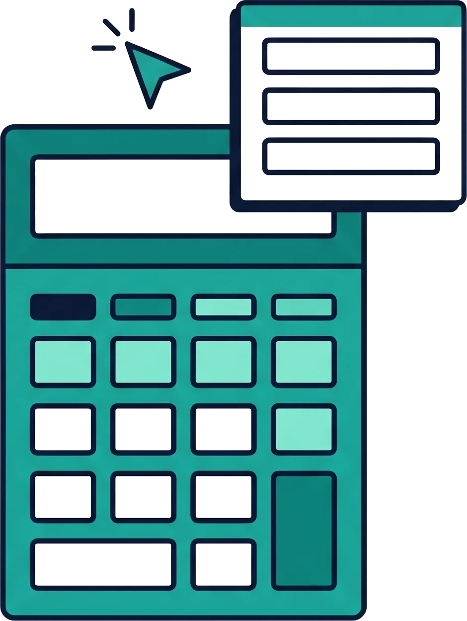 Illustration of income and deduction fields being entered on a TaxValio tax calculator form.
